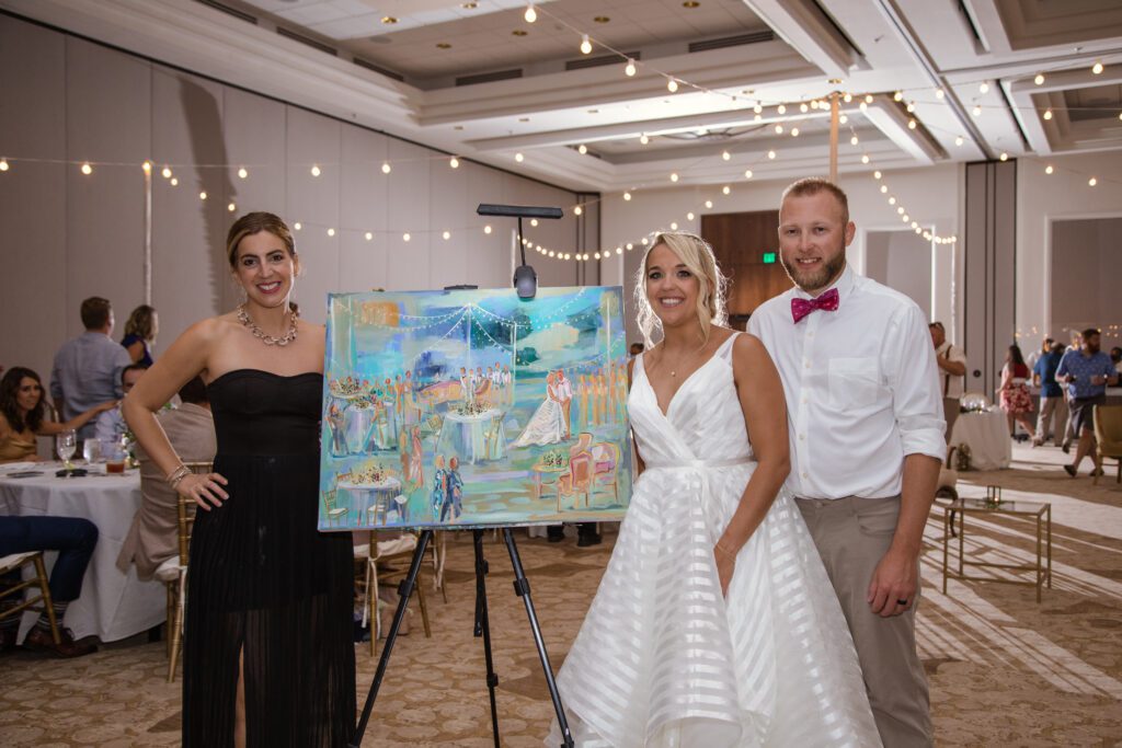 a painting that portrays the wedding event