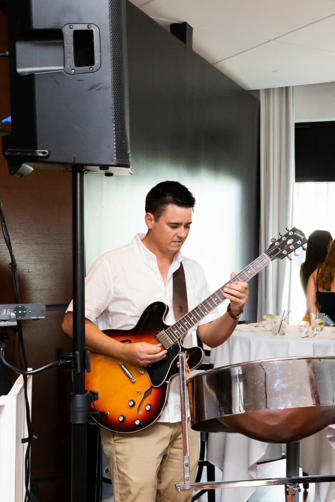 the band playing at the reception