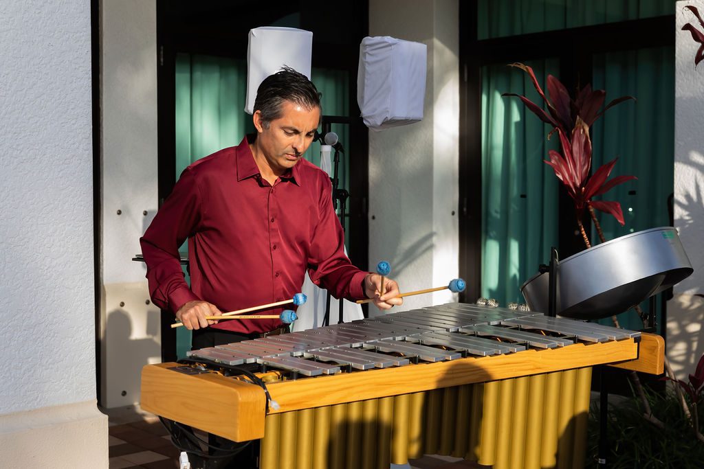 man playing vibraphone