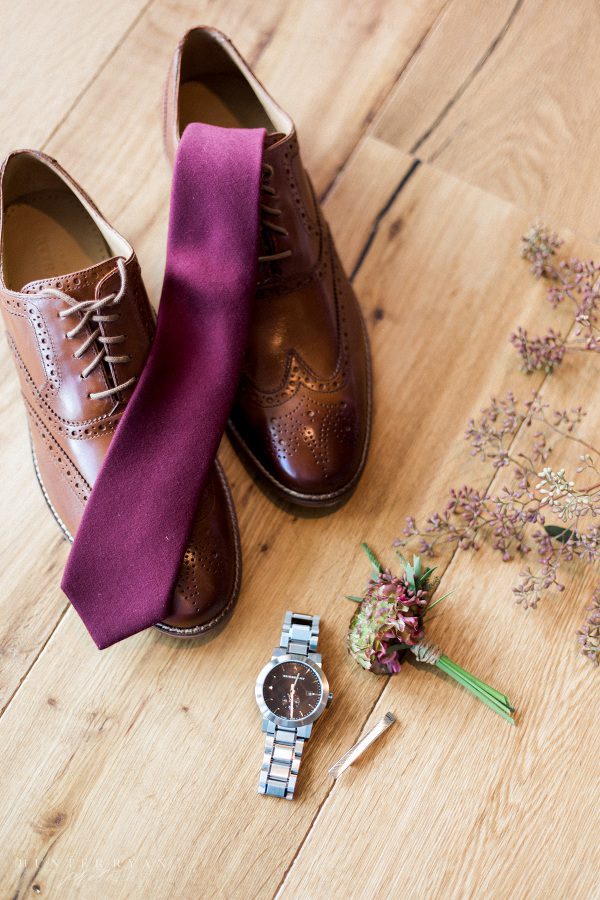 the groom's shoes and watch